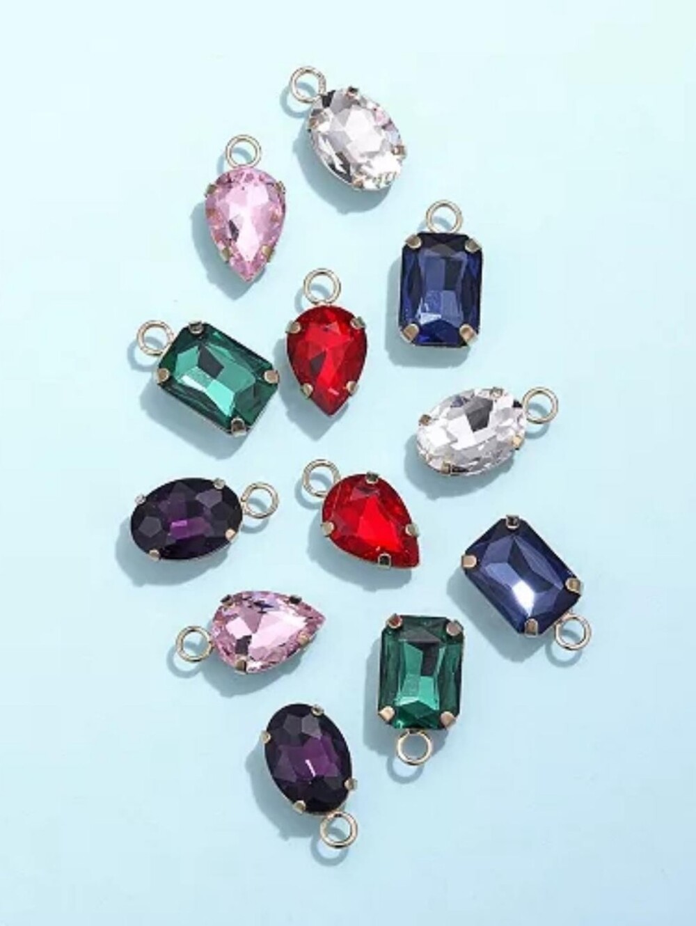UnwrittenMulti-Color Glass Mix and Match Hoop Earring Set - Picture 4 of 8